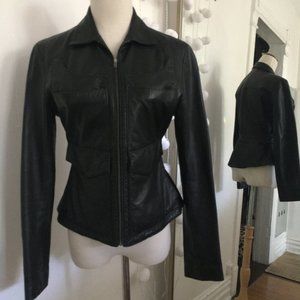 DKNY BLACK LEATHER JACKET SIZE 4